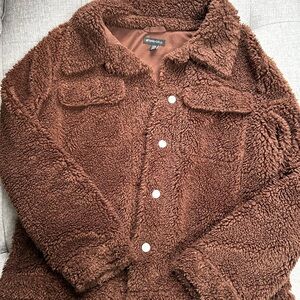 Beyond Yoga Chocolate Brown Sherpa Jacket